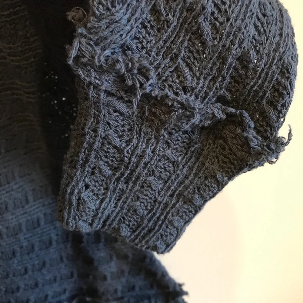 We The Free Hacci Washed  Black Open Knit Small